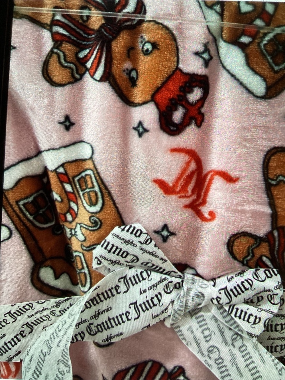 New Christmas Juicy Couture Gingerbread Throw 50x70”